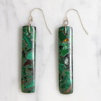 Fabulous Malachite Pillar & Sterling Earrings