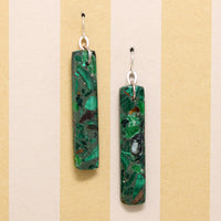 Fabulous Malachite Pillar & Sterling Earrings