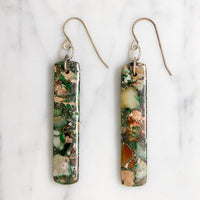 Unusual Malachite Pillar Earrings by Brin