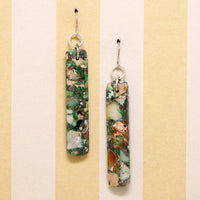 Unusual Malachite Pillar Earrings by Brin