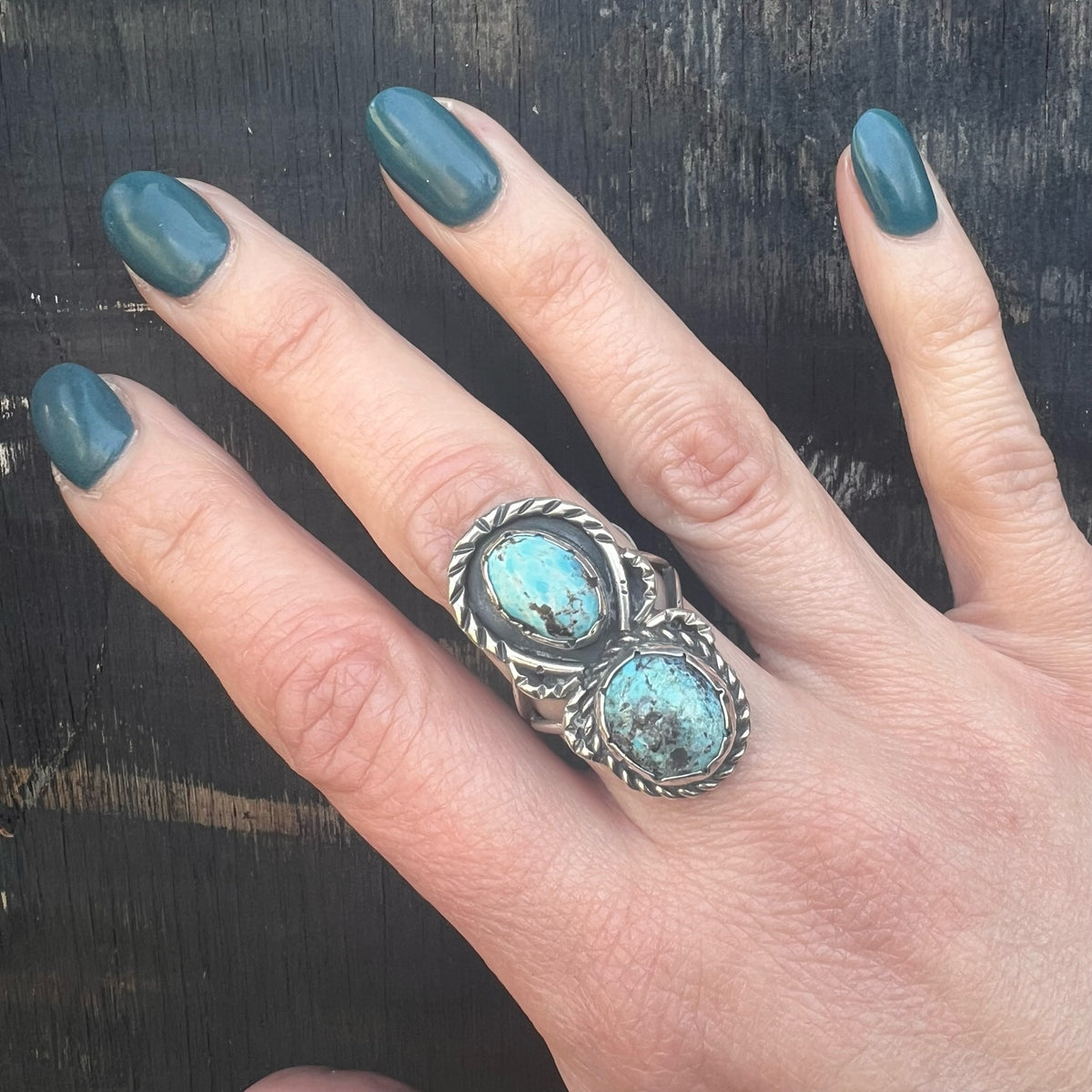 Sweet & Creepy Native American Turquoise Spider Ring