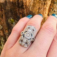 Sublime Geometric Diamond & Sapphire Knuckle Ring