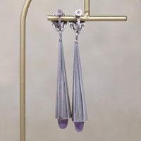 Amethyst & Sterling Mexican Modernist Earrings by Pineda