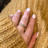 Handsome 14k Gold & Channel Set Diamond Band