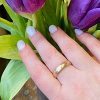 Heavy Half Round 14k Gold Wedding Band Size 10.5