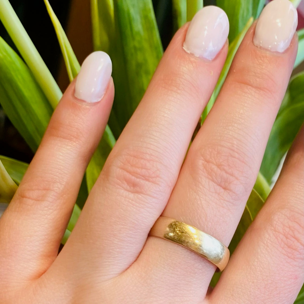 Timeless Half Round 14k Gold Band Size 11.5