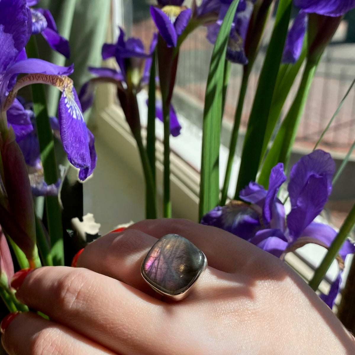 Gorgeous Labradorite in Sterling Silver Artisan Ring