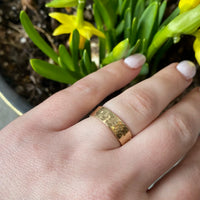 Hand Hammered Recycled Yellow Gold Band