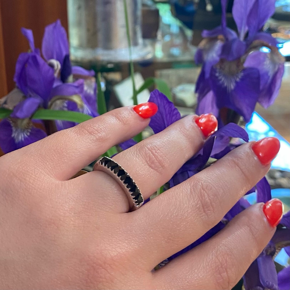 Fierce Black Zircon & Sterling Silver Band