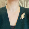 Adorable Sterling Silver Seahorse Brooch