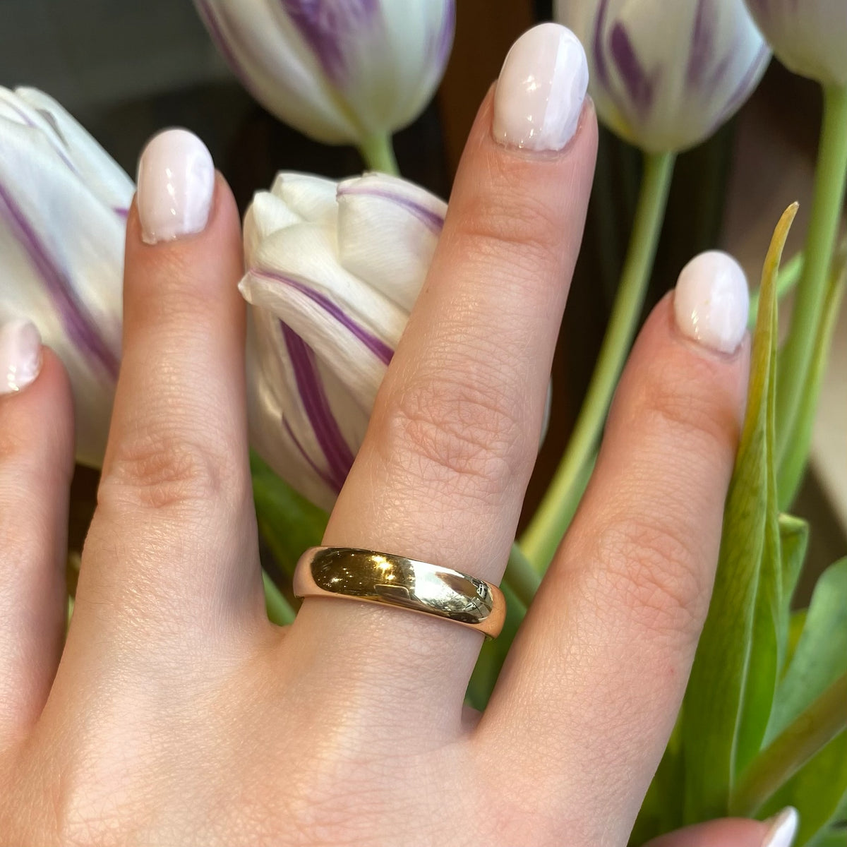 Satisfying 14k Gold Wedding Band Size 11.5