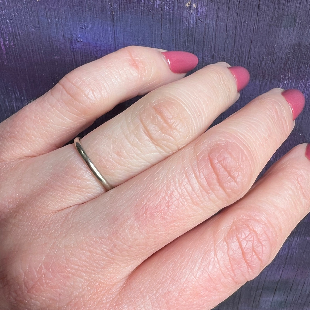 Pretty Little Slip of a 14k White Gold Band