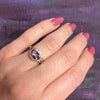 Brilliant Buff Top Cut Amethyst in Gold Filigree Solitaire