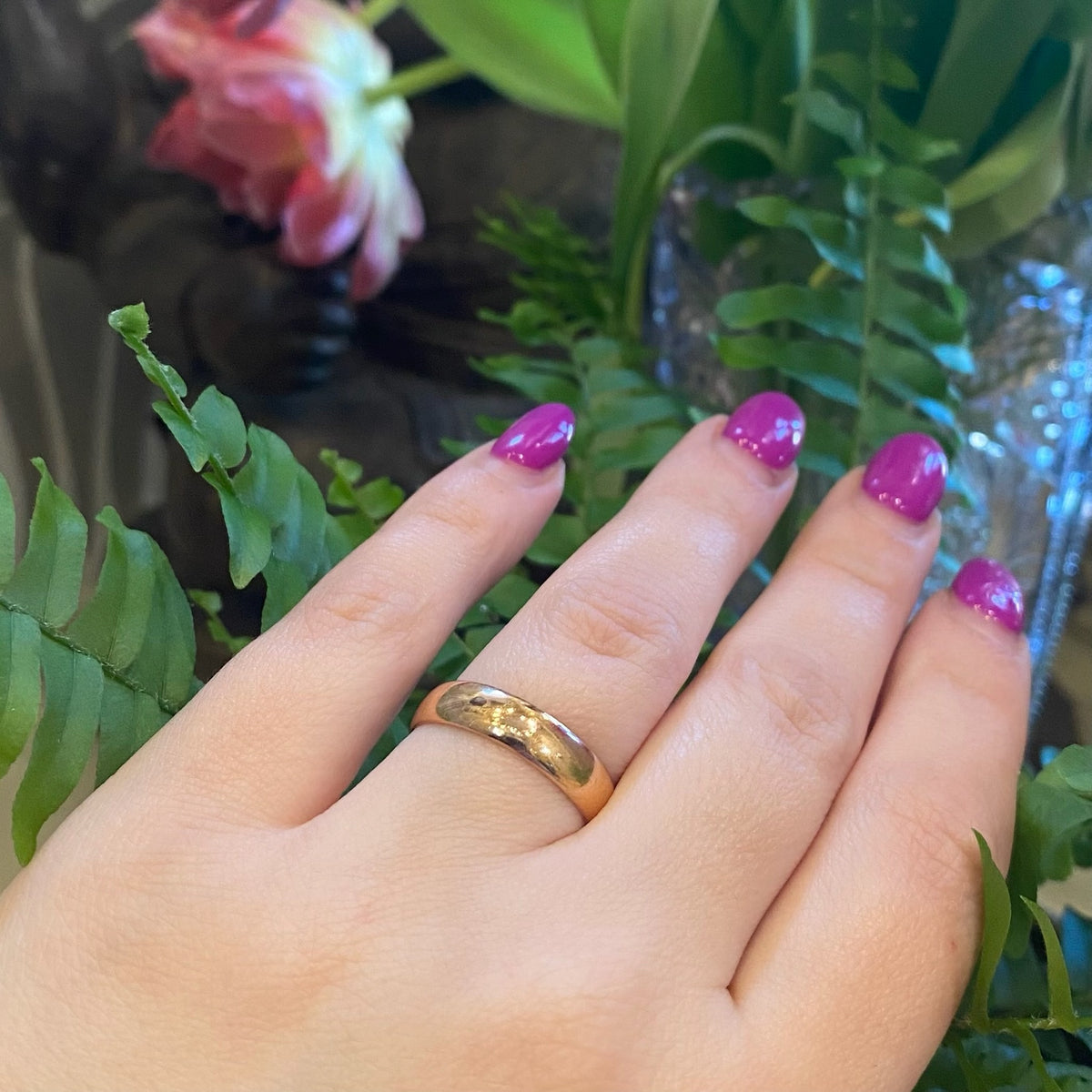 Antique 14k Rosy Gold Size 9.75 Wedding Band