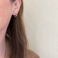 Dove-Grey 6mm Pearl & White Gold Studs