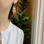 Aurora Borealis Beads & Brass Filigree Chandelier Earrings