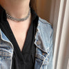 Double Strand Rhinestone Line Choker Necklace