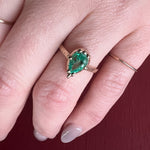 Vintage Vibrant Emerald Engagement Ring