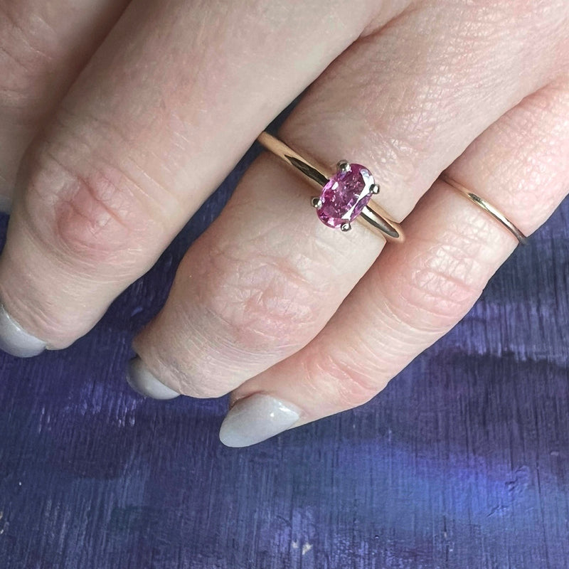 Vintage Pink Sapphire Engagement Ring