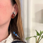 Enchanting Amber in Sculpted Sterling Earrings