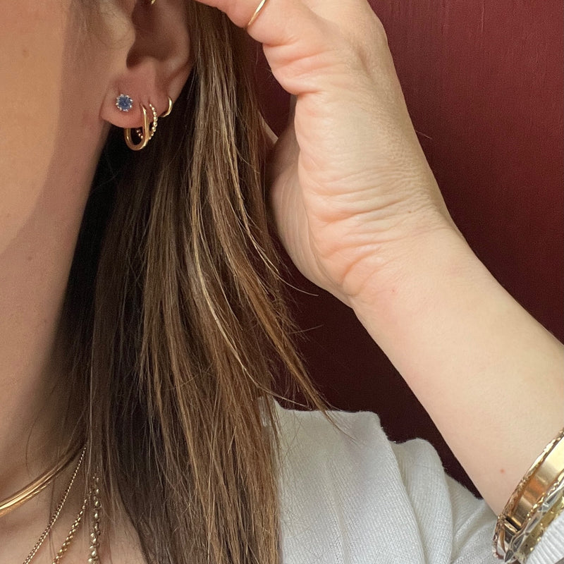 Lovely Montana Sapphire Studs in White Gold
