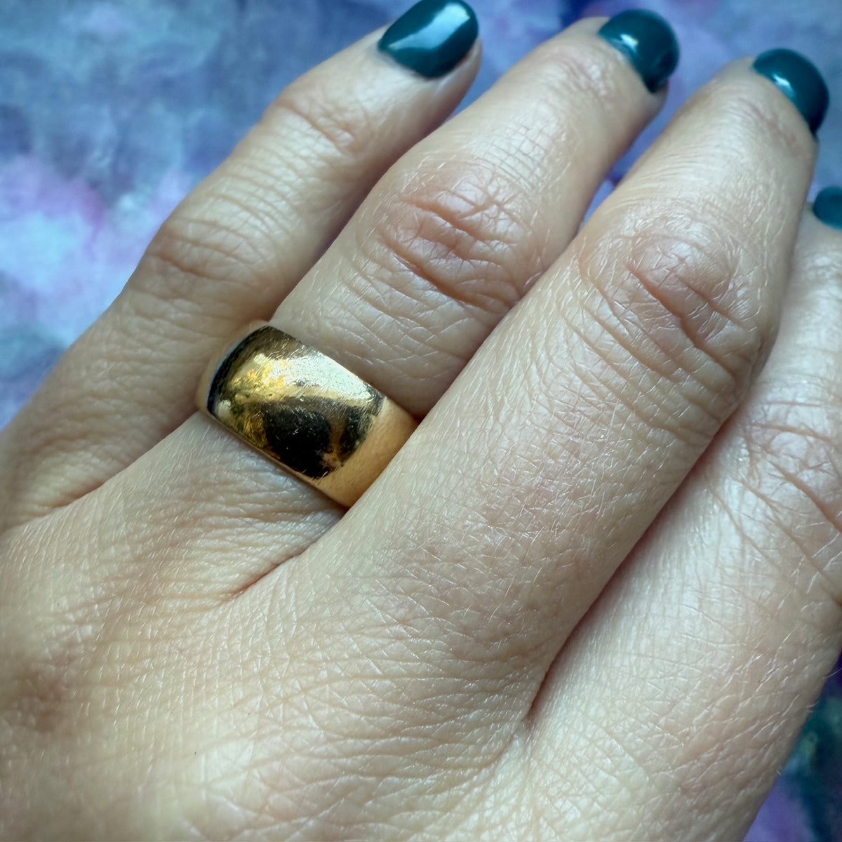 Extra Wide Mid Century 14k Gold Cigar Band