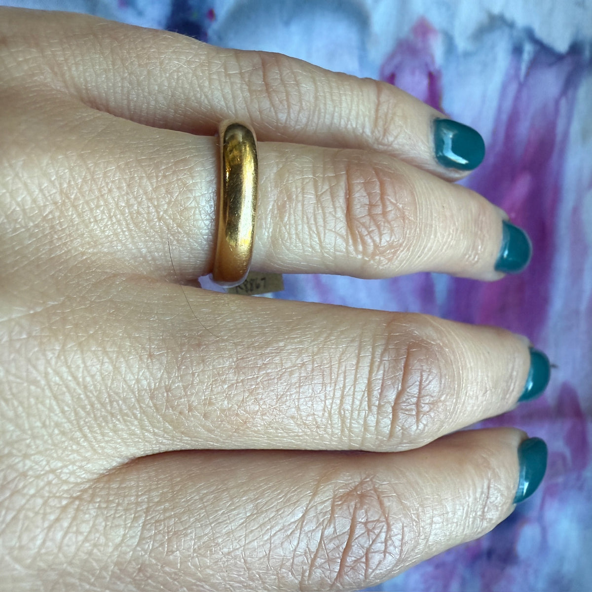 Signed Hartdegen Size 7 Heavy 18k Gold Band