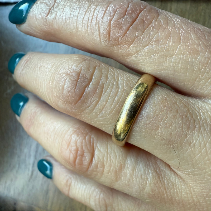 Timeless Half Round 14k Gold Band Size 9.75