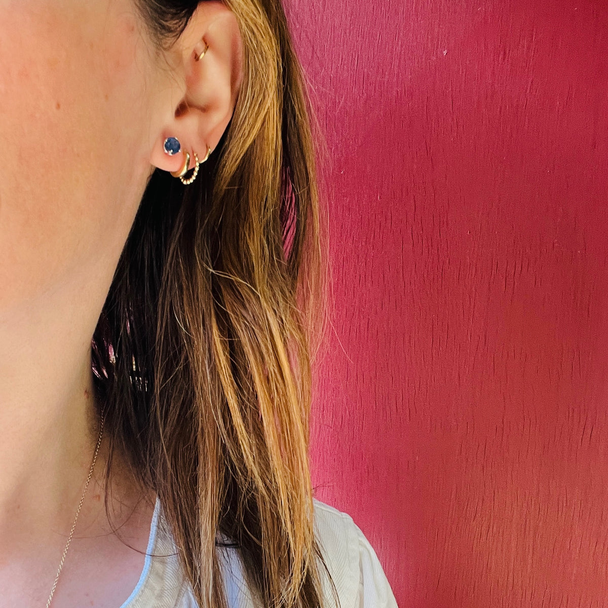 Twilight Blue 1ct Sapphire Stud Earrings