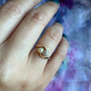 Old Mine Cut Diamond & Pearl in Rose Gold Bypass Ring