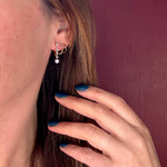 Dainty French Diamond Earrings in Gold & Platinum