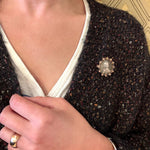 European Diamond & Pearl Brooch with Dapper Gentleman