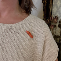Art Deco Era Carved Coral Flora Brooch