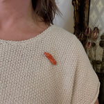 Art Deco Era Carved Coral Flora Brooch