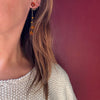 Dripping Amber-Colored Czech Glass Flapper Earrings