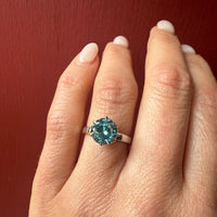 Glamorous Natural Blue Zircon Solitaire Ring