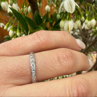 Petite Low Profile Diamond & Platinum Wedding Band