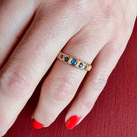 Chic 15ct English Band with Denim-Blue Sapphires
