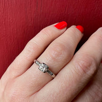 Classic 1940s Diamond Engagement Ring in White Gold