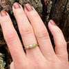 Delicate Pastel Green Turquoise & Pearl in 22k Gold Ring