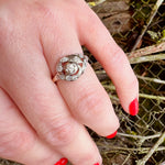 Jaunty Two-Tone Swirl Diamond Ring