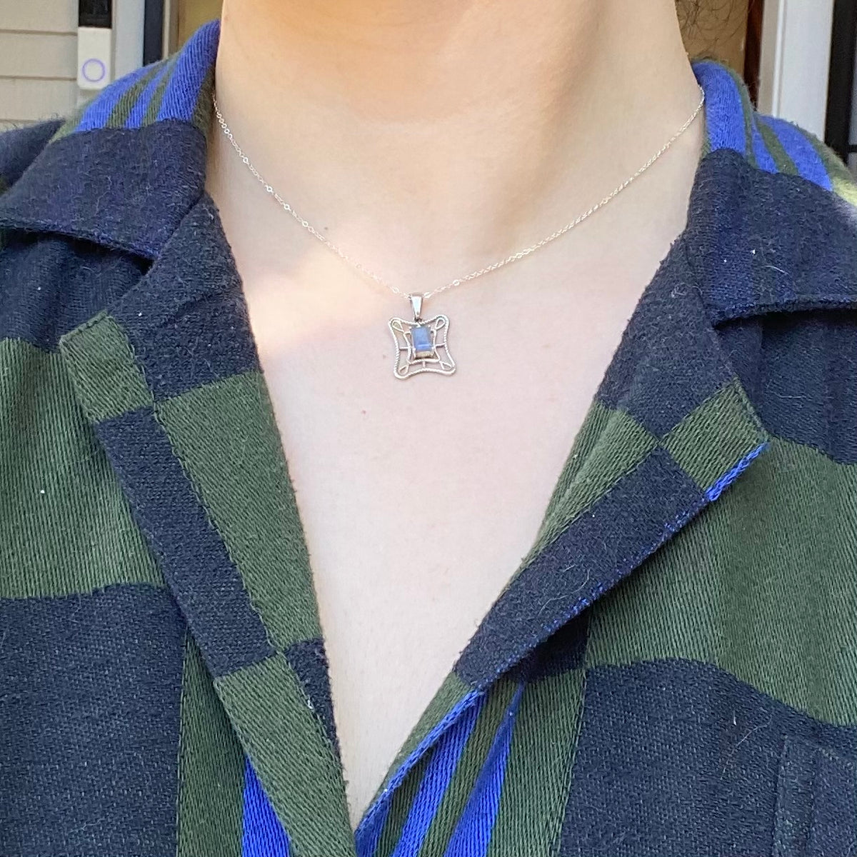 Labradorite & Sterling Silver Web Necklace