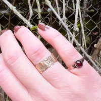 Lush Little Garnet Cabochon Ring in Rosy Gold