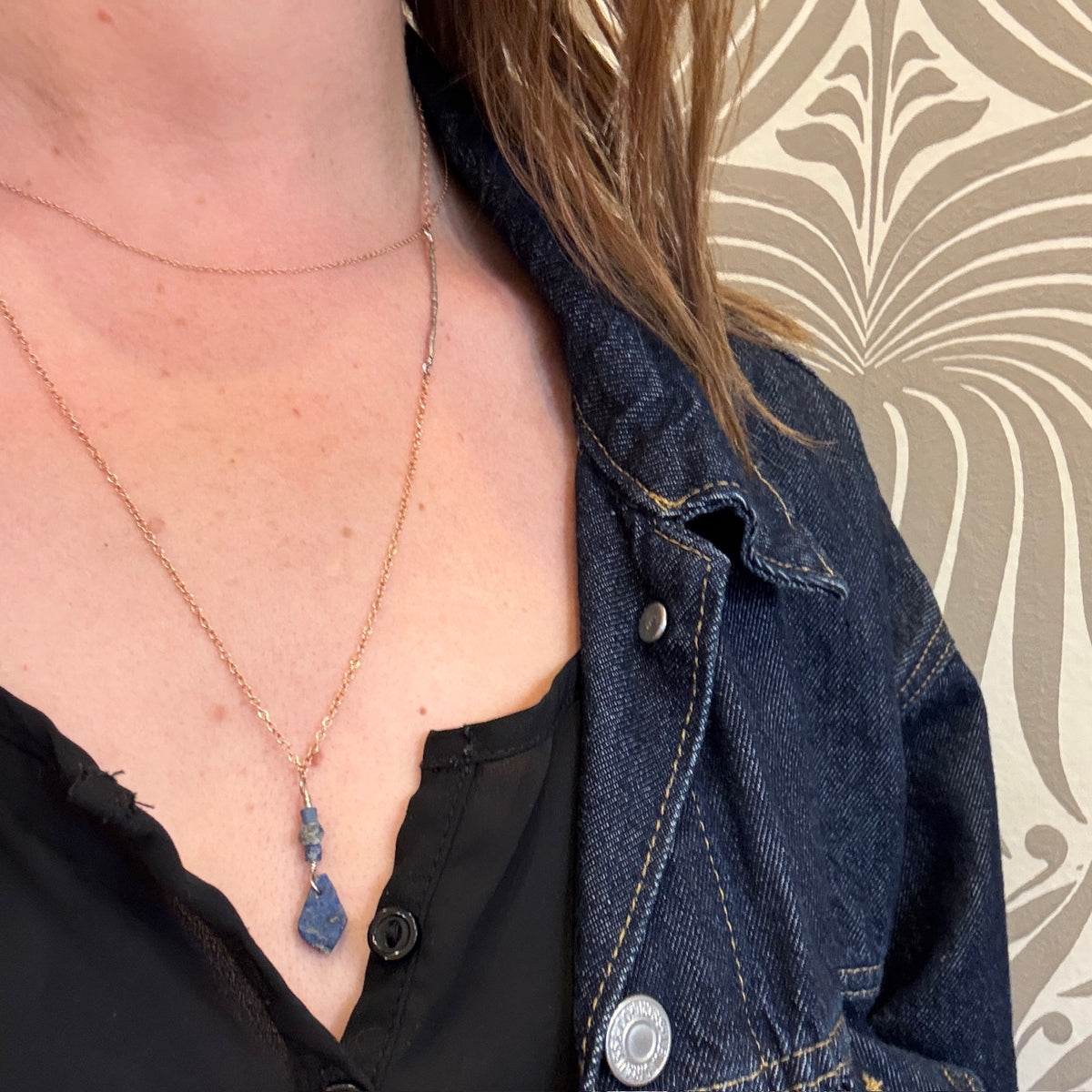 Ancient Lapis & Silver Bead Necklace by Ancient Influences