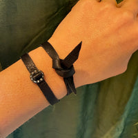 Cut Steel & Black Suede Choker/Bracelet by Ancient Influences