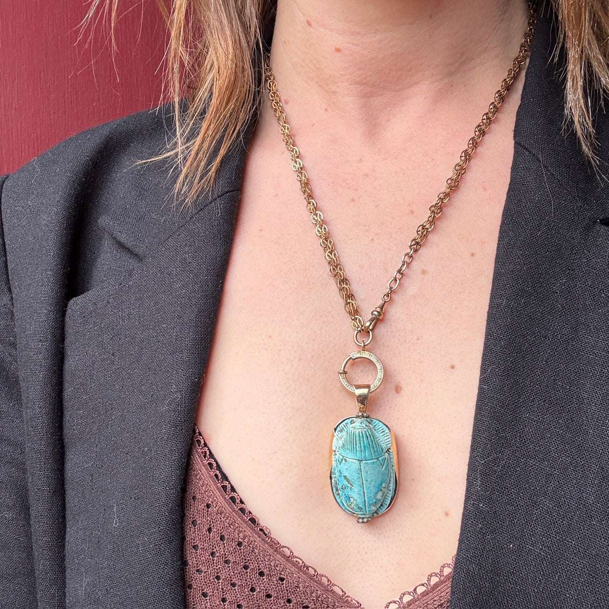 Egyptian Faience Gold Pendant