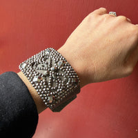 French Cut Steel & Leather Bracelet by Ancient Influences
