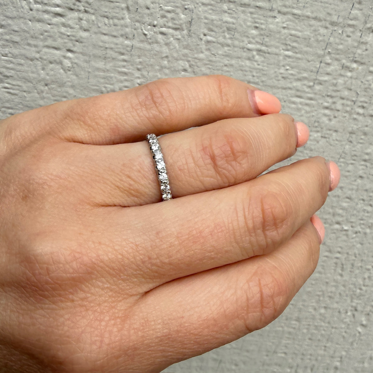 Lovely Platinum and Diamond Eternity Band