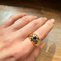 Bold Gold and Onyx Belcher Ring