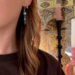 Delicate Turquoise & Sterling Feather Earrings